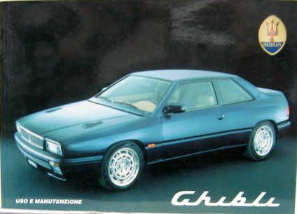Couverture de 1994 MASERATI GHIBLI LIVRET D'ENTRETIEN