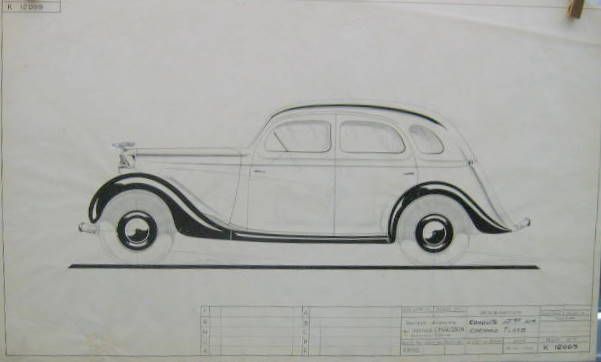 Couverture de 1934 CHENARD ET WALCKER CONDUITE INTERIEURE SUR CHASSIS T115 PLAN SUR CALQUE