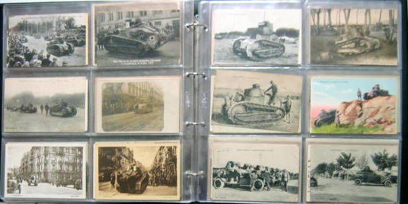 Couverture de CHARS ET VOITURES BLINDEES ALBUM DE 192 CARTES POSTALES