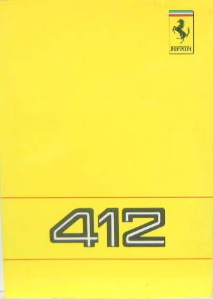 Couverture de 1987 FERRARI 412 LIVRET D'ENTRETIEN