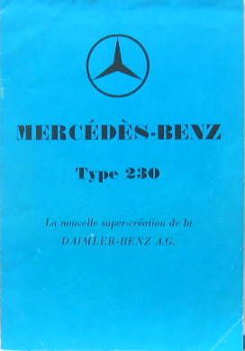 Couverture de MERCEDES 230 6 CYL. 2,3 LITRES