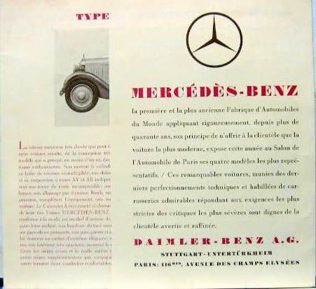 Couverture de 1932 MERCEDES SALON DE PARIS