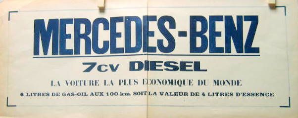 Couverture de MERCEDES DIESEL 7 CV AFFICHETTE