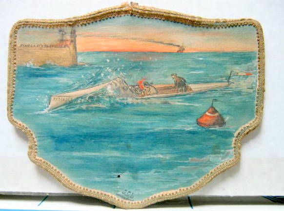 Couverture de MERCEDES CANOT DE COURSE OBJET TABLEAU PEINT ET BRODE