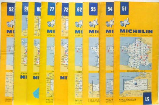 Couverture de ANNEES APRES 1970 CARTES MICHELIN DES REGIONS METROPOLITAINES N°51 AU N°97 + 230