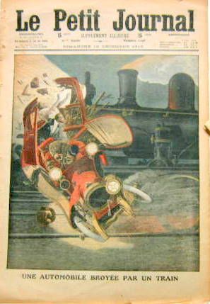 Couverture de 1910 UNE AUTOMOBILE BROYEE PAR UN TRAIN A COMMERRE BEILLE ET LE PARIS BREST