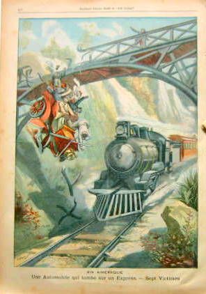 Couverture de 1904 EN AMERIQUE UNE AUTOMOBILE QUI TOMBE SUR UN EXPRESS A NEW YORK