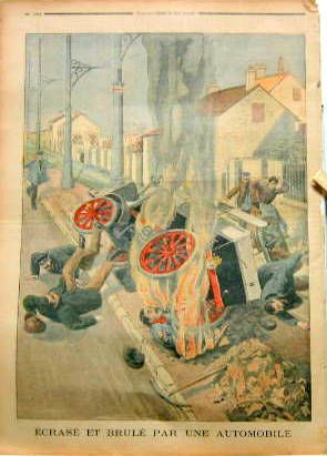 Couverture de 1901 ECRASE ET BRULE PAR UNE AUTOMOBILE ENTRE MAISONS LAFFITE ET HOUILLES