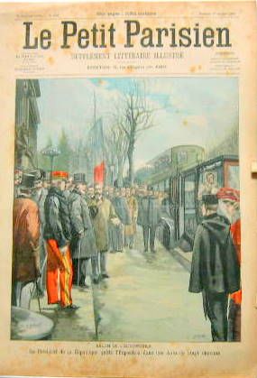 Couverture de 1905 AU SALON LE PRESIDENT DE LA REPUBLIQIE QUITTE L'EXPOSITION  EN 20 CV
