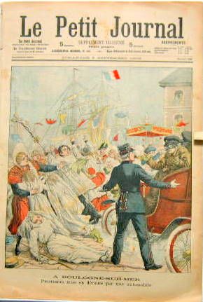 Couverture de 1903 A BOULOGNE SUR MER UNE PROCESSION MISE EN DEROUTE PAR UNE AUTOMOBILE