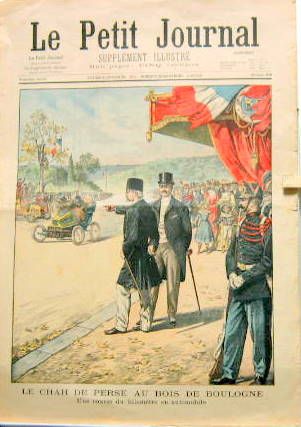 Couverture de 1902 LE CHAH DE PERSE AU BOIS DE BOULOGNE 
UNE COURSE DU KILOMETRE EN AUTOMOBILE
