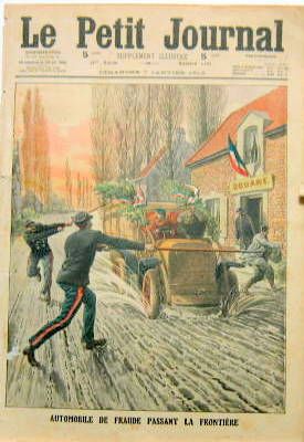Couverture de 1912 AUTOMOBILE DE FRAUDE PASSANT LA FRONTIERE PRES D'HAZEBROUCK DANS LE NORD
