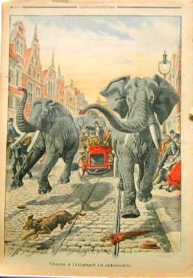 Couverture de 1908 CHASSE A L'ELEPHANT EN AUTOMOBILE A HAMBOURG