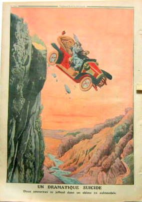 Couverture de 1912 UN DRAMATIQUE SUICIDE DEUX AMOUREUX SE JETTENT DANS UN ABIME VERS MISSION VALLEY EN CALIFORNIE