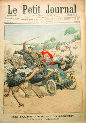 Couverture de 1904 AU PAYS DES AUTRUCHES LES SURPRISES DE L'AUTOMOBILISTE A CORONADO BEACH EN CALIFORNIE