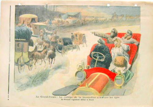 Couverture de 1907 AU SALON DU GRAND PALAIS LE CORTEGE DE LA LOCOMOTION A TRAVERS LES AGES