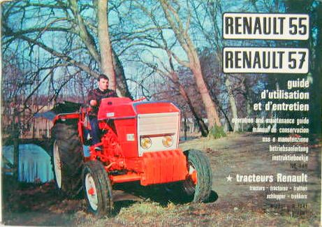 Couverture de TRACTEUR RENAULT 55 et 57 (58) LIVRET D'ENTRETIEN MOTEUR 715-714