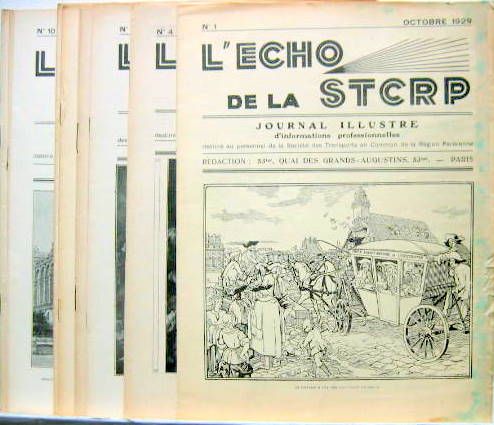 Couverture de L'ECHO DE LA STCRP 1929 ANCETRE DE LA RATP DESTINE AU PERSONEL DE LA SOCIETE
