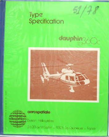 Couverture de HELICOPTERE DAUPHIN SA 360 C DOSSIER TECHNIQUE