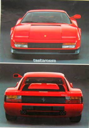 Couverture de 1984 FERRARI TESTAROSSA DEPLIANT
