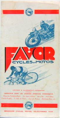 Couverture de 1930 FAVOR DEPLIANT VELO MOTO CS 2CV1/2 - ES ERS EJS 3CV 1/2 - FS F 4 CV 1/2