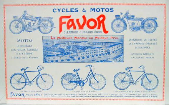 Couverture de 1928 FAVOR CARTE POSTALE PUBLICITAIRE