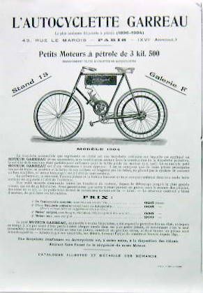 Couverture de 1904 L'AUTOCYCLETTE GARREAU