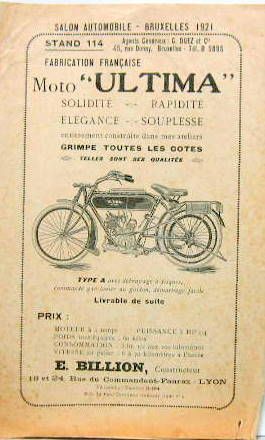 Couverture de 1921 ULTIMA 3 HP 1/4 - TYPE A ET SPORT