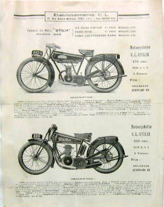 Couverture de 1929 MOTO UTILIA 175-250-350 CM3