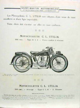 Couverture de 1929 MOTO UTILIA 175-250-350 CM3