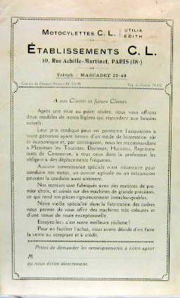 Couverture de 1925 MOTO UTILIA 125 2CV - 175 3 CV