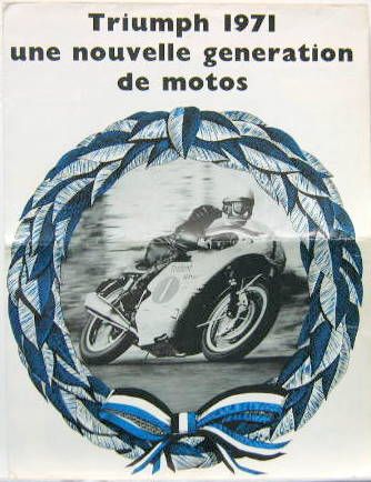 Couverture de 1971 MOTO TRIUMPH GAMME
