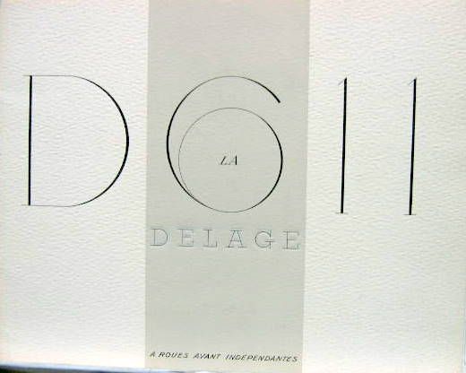 Couverture de DELAGE D6 11 A ROUES AVANT INDEPENDANTES CATALOGUE