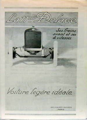 Couverture de DELAGE 11 HP  CATALOGUE