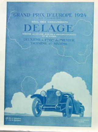 Couverture de 1925 DELAGE GRAND PRIX D'EUROPE