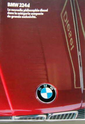 Couverture de 1986 BMW 324D CATALOGUE