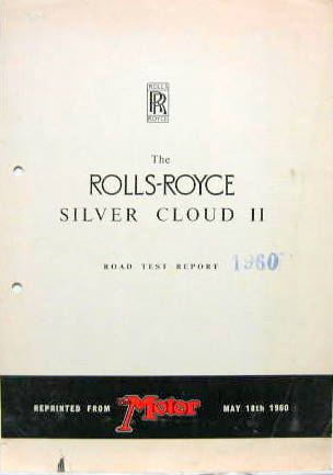 Couverture de 1960 ROLLS ROYCE SILVER CLOUD II TEST
