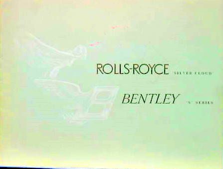 Couverture de 1956 ROLLS ROYCE SILVER CLOUD  BENTLEY S CATALOGUE
