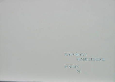 Couverture de 1962 ROLLS ROYCE SILVER CLOUD III BENTLEY S III CATALOGUE