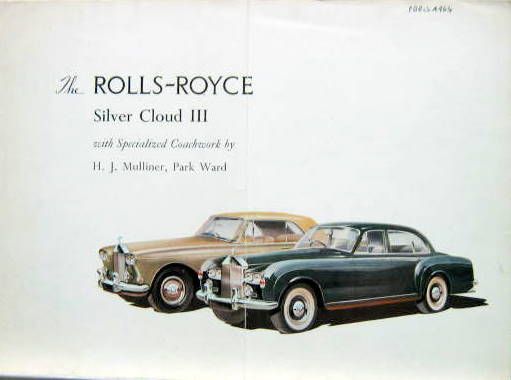 Couverture de 1963 ROLLS ROYCE SILVER CLOUD III MULLINER PARK WARD CATALOGUE
