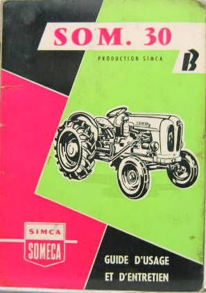 Couverture de 1961 SOMECA SOM 30 B  LIVRET D'ENTRETIEN