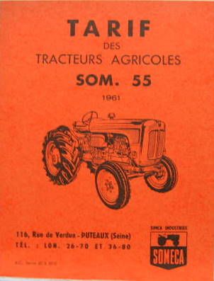 Couverture de 1961-1962  SOMECA SOM  TARIF