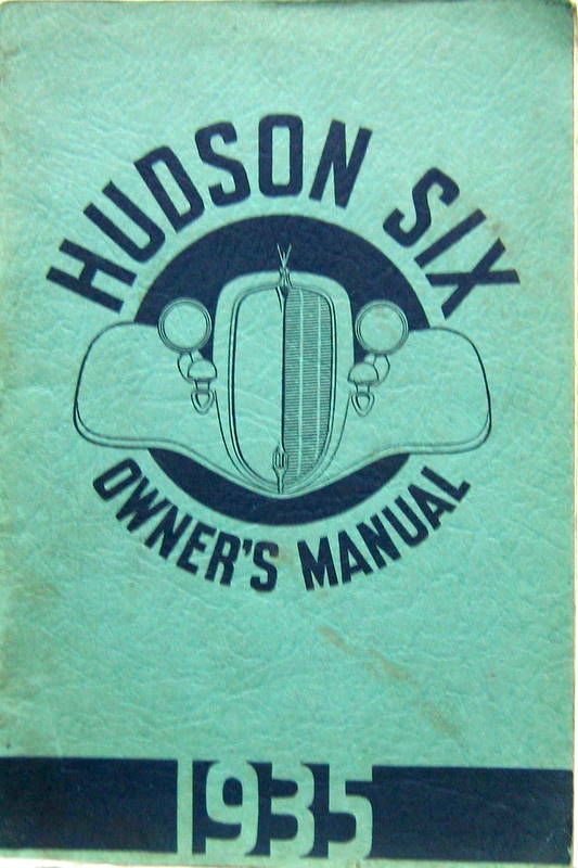 Couverture de 1935 HUDSON SIX   LIVRET D'ENTRETIEN