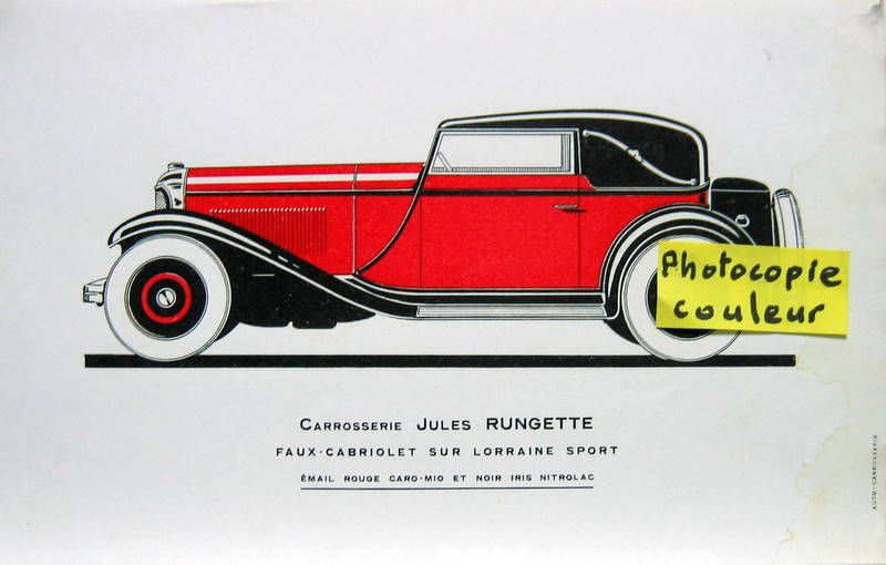 Couverture de LORRAINE SPORT FAUX CABRIOLET CARROSSERIE RUNGETTE