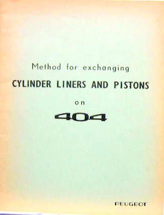 Couverture de METHOD FOR EXCHANGING CYLINDER LINERS AND PISTONS ON 404