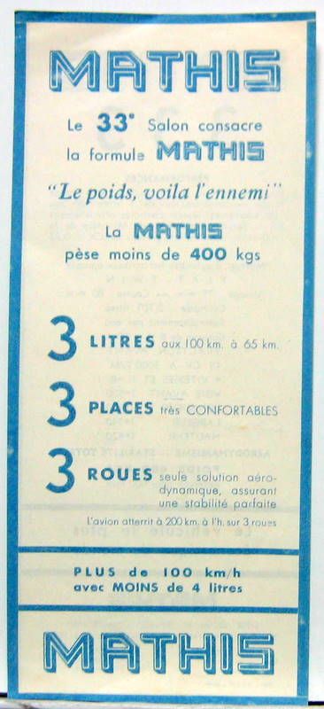 Couverture de 1946 MATHIS 333