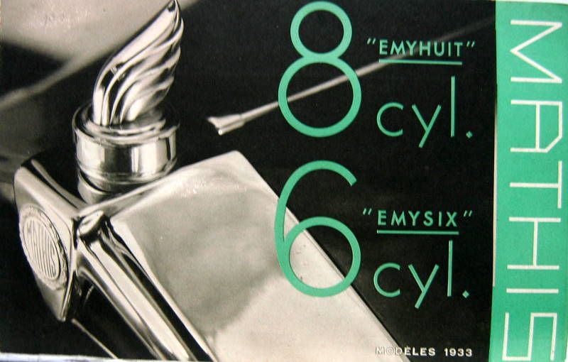 Couverture de 1933  MATHIS 6 ET 8 CYLINDRES