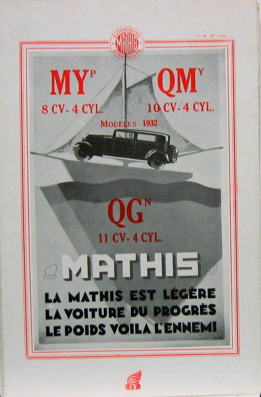 Couverture de 1932  MATHIS MY QM QG  N°1744