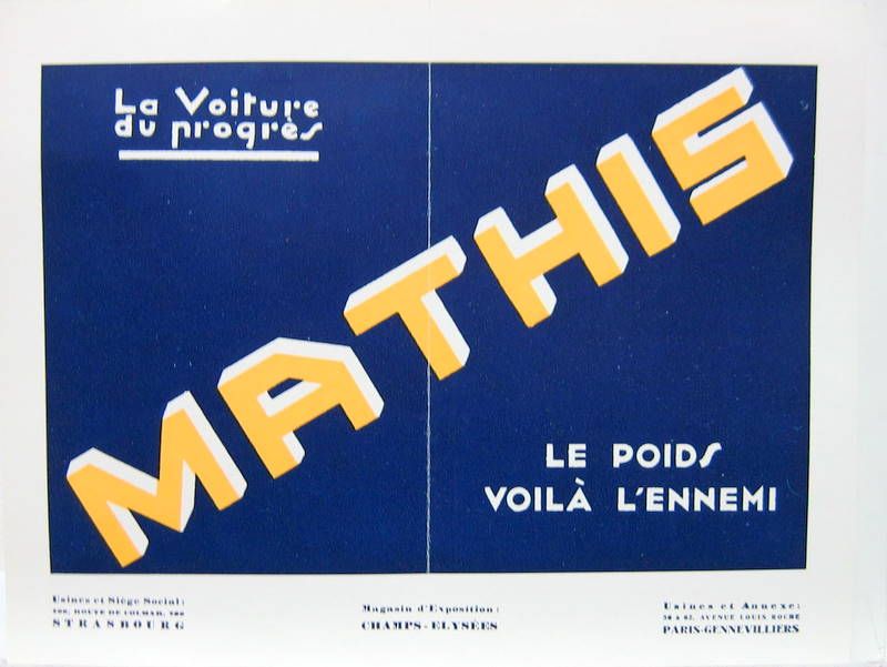 Couverture de 1931 MATHIS LA GAMME ET UTILITAIRES  N°1631