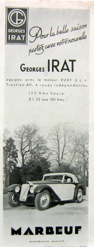 Couverture de 1936 GEORGES IRAT 6 CV